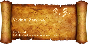 Vidra Zenina névjegykártya