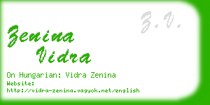 zenina vidra business card